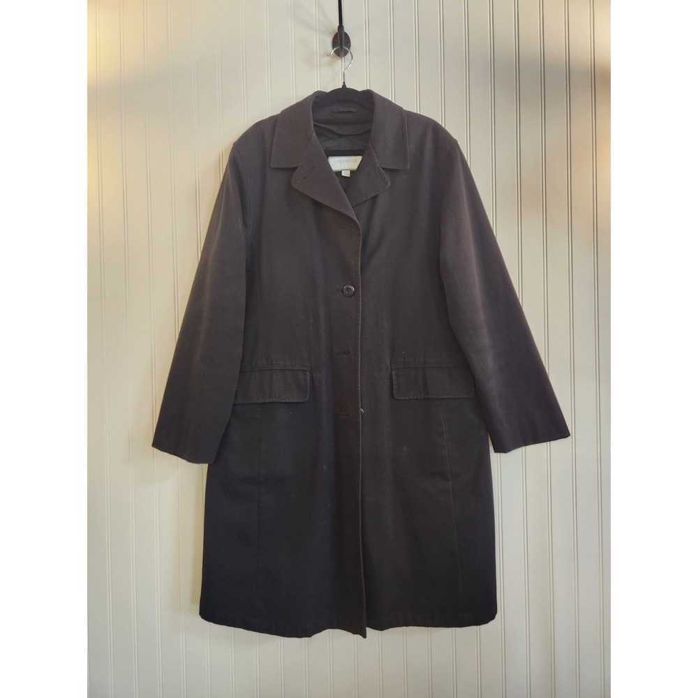 London Fog Men's Navy Removable Fleeced Lined Canvas Coat Size L‎ Warm Thick